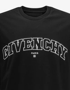 Givenchy Black Embroidered College Logo T-Shirt Clothing