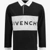 Givenchy Black Embroidered Logo Long Sleeve Polo Shirt Clothing
