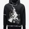 Givenchy Clothing Black Gothic Print Oversized Hoodie