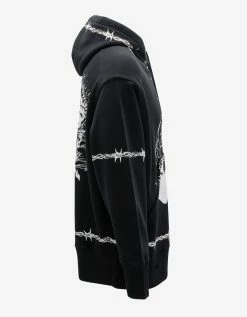 Givenchy Clothing Black Gothic Print Oversized Hoodie
