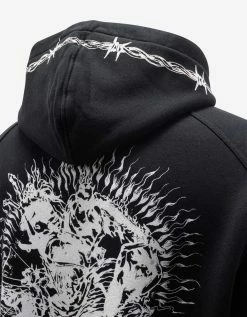 Givenchy Clothing Black Gothic Print Oversized Hoodie