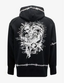 Givenchy Clothing Black Gothic Print Oversized Hoodie