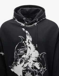 Givenchy Clothing Black Gothic Print Oversized Hoodie