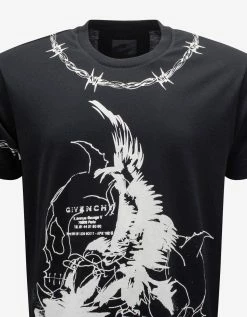 Givenchy Clothing Black Gothic Print Oversized T-Shirt