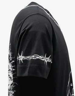 Givenchy Clothing Black Gothic Print Oversized T-Shirt