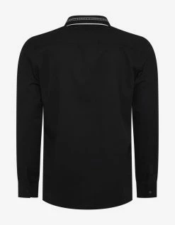 Givenchy Clothing Black Logo Collar Shirt