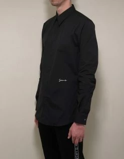 Givenchy Clothing Black Logo Signature Stretch-Cotton Shirt