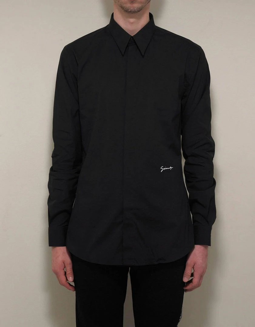 Best Pirce ๐ Givenchy Clothing Black Logo Signature Stretch-Cotton ๐ Shirt ๐ 5 Givenchy Clothing Black Logo Signature Stretch-Cotton Shirt