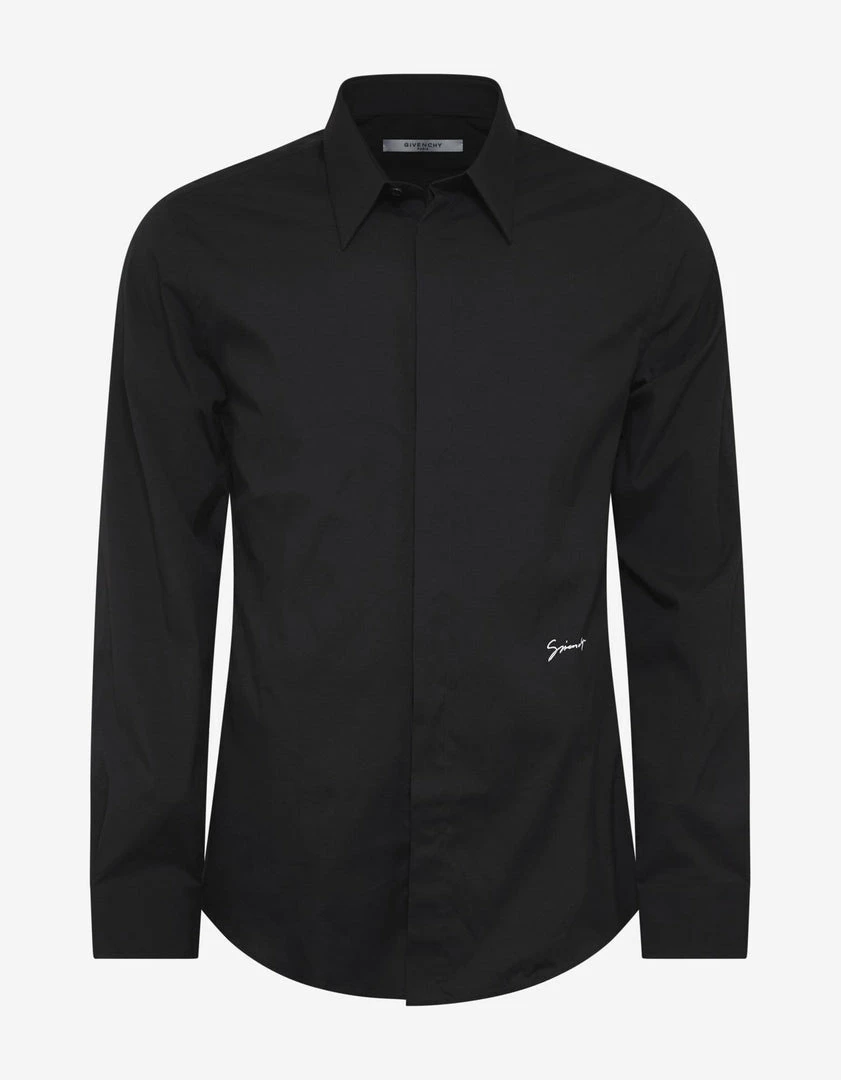 Best Pirce ๐ Givenchy Clothing Black Logo Signature Stretch-Cotton ๐ Shirt ๐ 3 Givenchy Clothing Black Logo Signature Stretch-Cotton Shirt