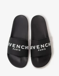 Givenchy Black Logo Slide Sandals New Arrivals
