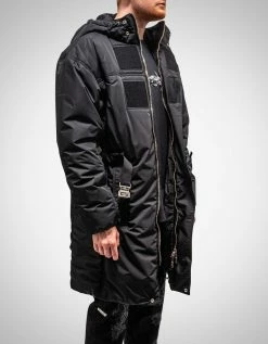 Givenchy Black Parka With Metallic Details Clothing