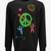Givenchy Clothing Black Peace Graphic Print Sweatshirt