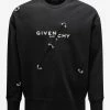 Givenchy Black Rip Detail Oversized Sweatshirt Clothing