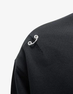 Givenchy Black Rip Detail Oversized Sweatshirt Clothing