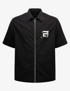 Givenchy Clothing Black Short Sleeve Zip Shirt