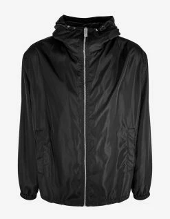 Givenchy Clothing Black Tag-Effect Logo Windbreaker