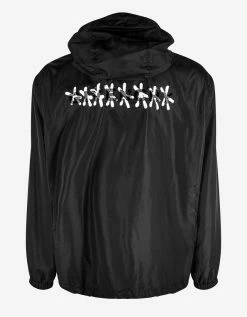 Givenchy Clothing Black Tag-Effect Logo Windbreaker