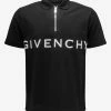 Givenchy Clothing Black Zip Logo Polo T-Shirt