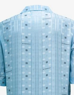 Givenchy Clothing Blue 4G Jacquard Hawaiian Shirt