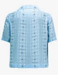 Givenchy Clothing Blue 4G Jacquard Hawaiian Shirt