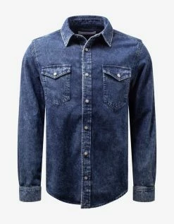 Givenchy Blue 4G Logo Band Denim Shirt Clothing