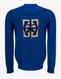 Givenchy Blue 4G Peace Logo Sweater