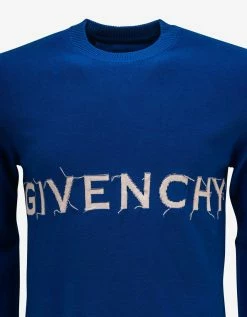Givenchy Blue 4G Peace Logo Sweater