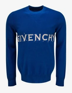 Givenchy Blue 4G Peace Logo Sweater