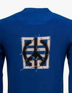 Givenchy Blue 4G Peace Logo Sweater