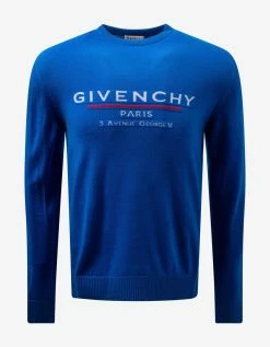 Givenchy Clothing Blue Logo Label Sweater