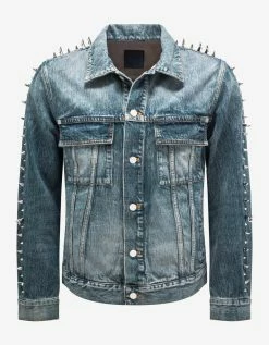Givenchy Blue Vintage Denim Jacket With Studs Coats And Jackets