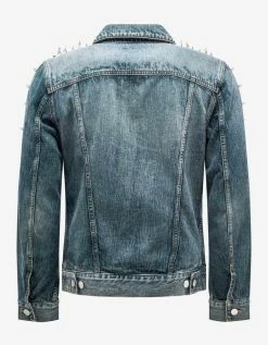 Givenchy Blue Vintage Denim Jacket With Studs Coats And Jackets