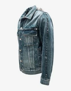 Givenchy Blue Vintage Denim Jacket With Studs Coats And Jackets