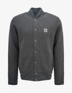 Givenchy Clothing Grey College Logo Bomber Jacket