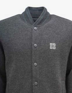 Promo 💯 Givenchy Clothing Grey College Logo Bomber Jacket 🌟 10 Givenchy Clothing Grey College Logo Bomber Jacket