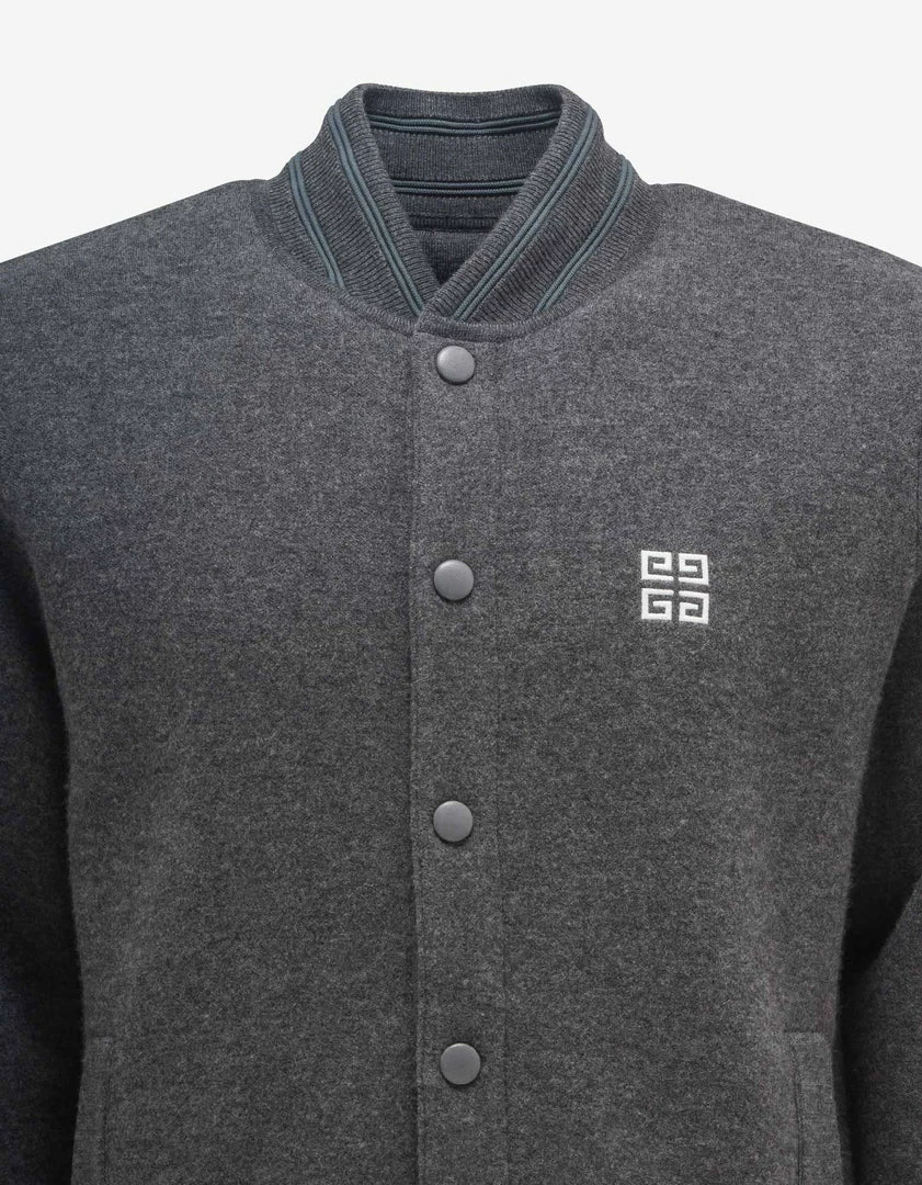 Promo 💯 Givenchy Clothing Grey College Logo Bomber Jacket 🌟 5 Givenchy Clothing Grey College Logo Bomber Jacket