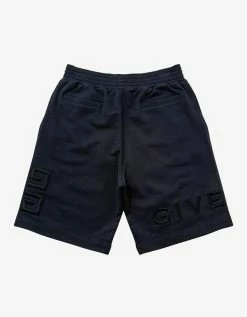 Givenchy Night Blue 4G Embroidery Sweat Shorts Clothing