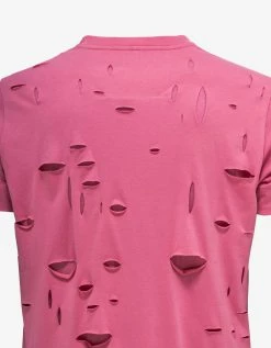 Givenchy Pink Archetype Logo Destroyed T-Shirt