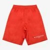 Givenchy Red Classic Logo Long-Length Swim Shorts