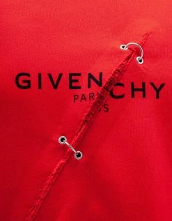 Givenchy Clothing Red Rip Detail Oversized Sweatshirt