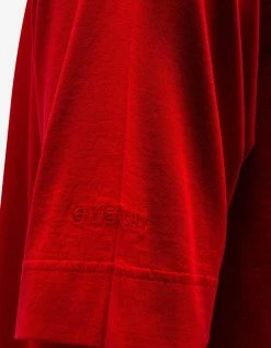 Givenchy Red Slogan Oversized T-Shirt Clothing