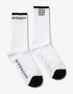 Givenchy White 4G Logo Socks Accessories