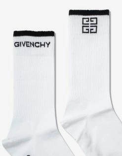 Givenchy White 4G Logo Socks Accessories