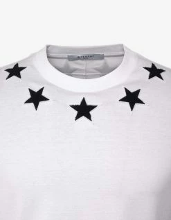 Givenchy White Cuban Fit T-Shirt With Stars Clothing