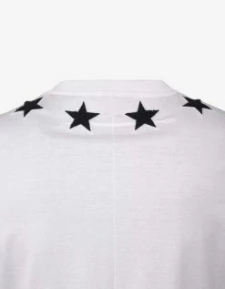 Givenchy White Cuban Fit T-Shirt With Stars Clothing