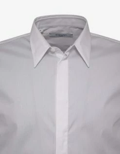 Givenchy White Logo Signature Stretch-Cotton Shirt