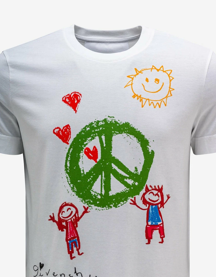 Coupon ๐ Givenchy Clothing White Peace Graphic Print T-Shirt ๐งจ 8 Givenchy Clothing White Peace Graphic Print T-Shirt