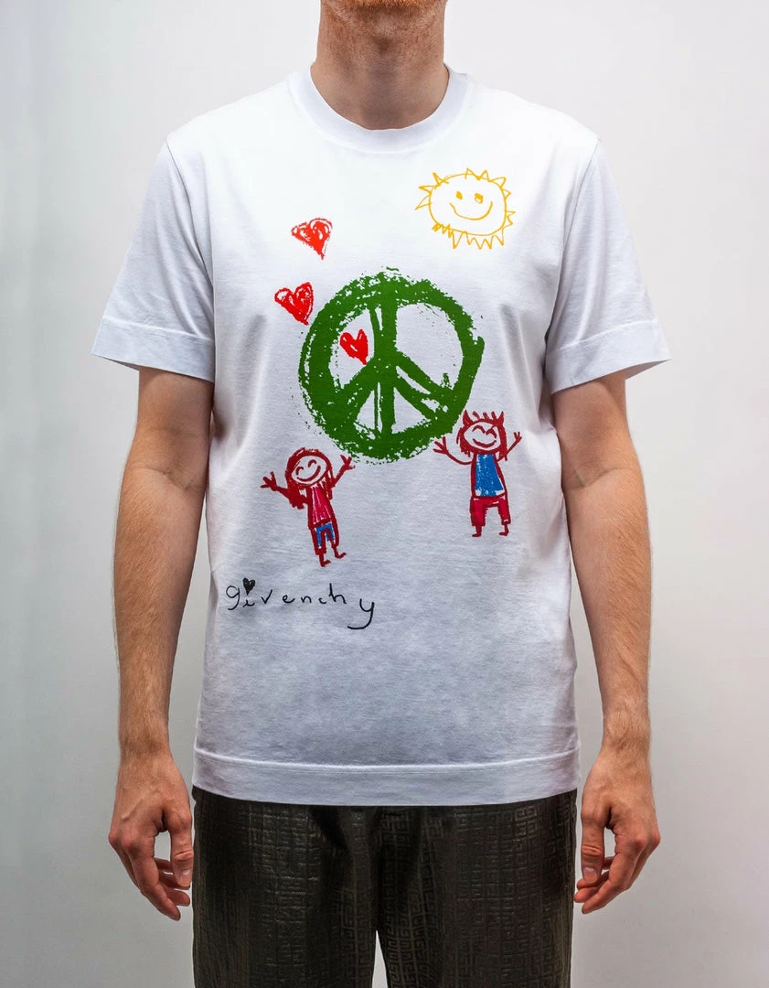 Coupon ๐ Givenchy Clothing White Peace Graphic Print T-Shirt ๐งจ 4 Givenchy Clothing White Peace Graphic Print T-Shirt