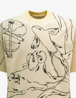 Jil Sander Clothing Beige Horoscope Graphic T-Shirt