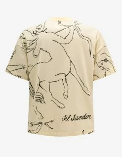 Jil Sander Clothing Beige Horoscope Graphic T-Shirt